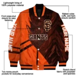 customized san francisco giants hexagon mesh orange black varsity jacket best selling