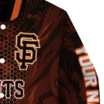 customized san francisco giants hexagon mesh orange black varsity jacket best selling