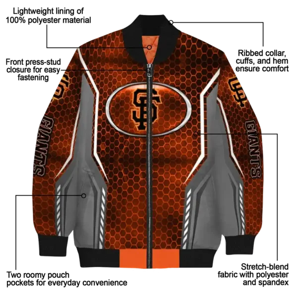 customized san francisco giants power plate orange bomber jacket new arrival