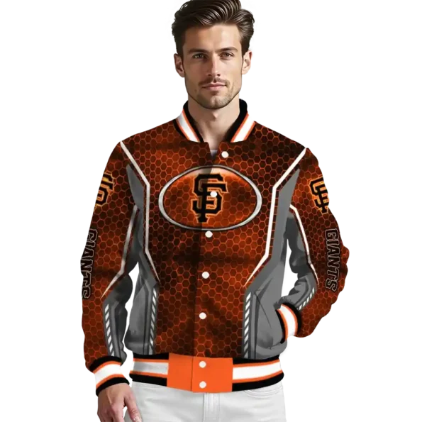 customized san francisco giants power plate orange varsity jacket high quality