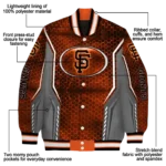 customized san francisco giants power plate orange varsity jacket best selling