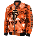 customized san francisco giants pyramid shapes orange bomber jacket best selling