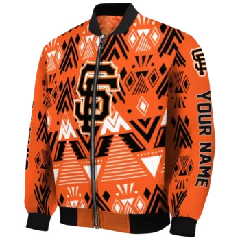 customized san francisco giants pyramid shapes orange bomber jacket best selling