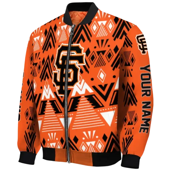 customized san francisco giants pyramid shapes orange bomber jacket best selling