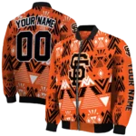 customized san francisco giants pyramid shapes orange bomber jacket best selling