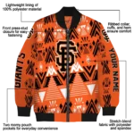 customized san francisco giants pyramid shapes orange bomber jacket best selling
