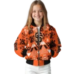 customized san francisco giants pyramid shapes orange bomber jacket best selling