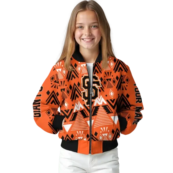 customized san francisco giants pyramid shapes orange bomber jacket top rated