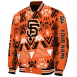 customized san francisco giants pyramid shapes orange varsity jacket best selling