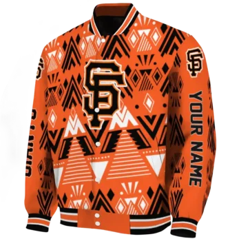 customized san francisco giants pyramid shapes orange varsity jacket best selling