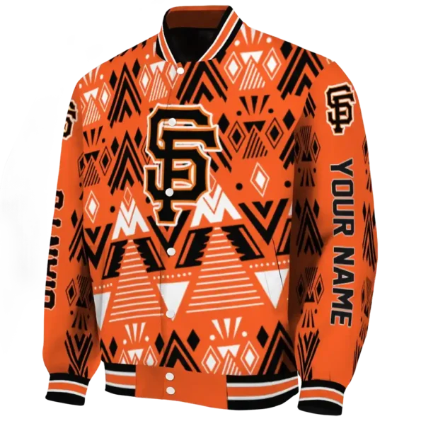 customized san francisco giants pyramid shapes orange varsity jacket best selling