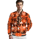 customized san francisco giants pyramid shapes orange varsity jacket best selling