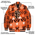 customized san francisco giants pyramid shapes orange varsity jacket best selling