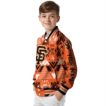 customized san francisco giants pyramid shapes orange varsity jacket best selling