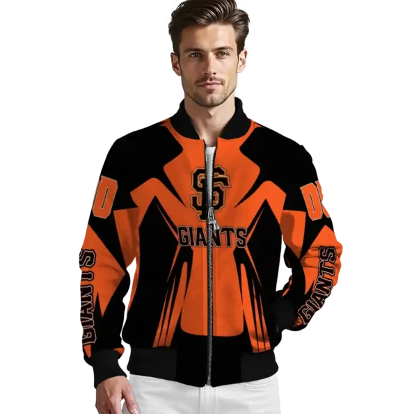 customized san francisco giants spider mark orange black crocs bomber jacket high quality
