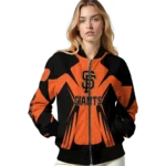 customized san francisco giants spider mark orange black crocs bomber jacket best selling