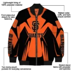 customized san francisco giants spider mark orange black crocs bomber jacket best selling