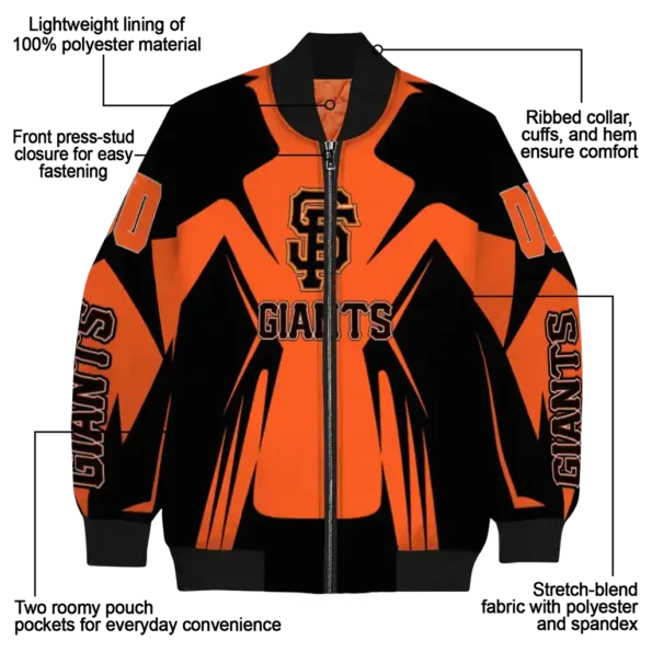 customized san francisco giants spider mark orange black crocs bomber jacket new arrival