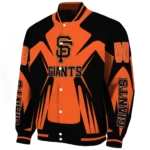 customized san francisco giants spider mark orange black crocs varsity jacket best selling