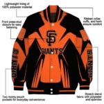 customized san francisco giants spider mark orange black crocs varsity jacket best selling