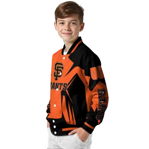 customized san francisco giants spider mark orange black crocs varsity jacket trendy