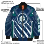customized seattle mariners chevron angles navy blue bomber jacket best selling