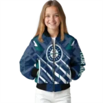 customized seattle mariners chevron angles navy blue bomber jacket best selling