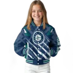 customized seattle mariners chevron angles navy blue varsity jacket best selling