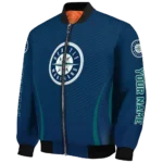 customized seattle mariners chevron arrow navy blue bomber jacket best selling
