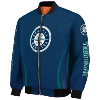 customized seattle mariners chevron arrow navy blue bomber jacket best selling