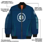 customized seattle mariners chevron arrow navy blue bomber jacket best selling