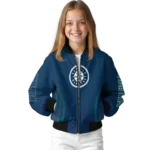 customized seattle mariners chevron arrow navy blue bomber jacket best selling