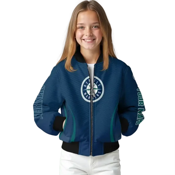 customized seattle mariners chevron arrow navy blue bomber jacket top rated
