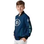 customized seattle mariners chevron arrow navy blue bomber jacket best selling
