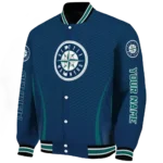 customized seattle mariners chevron arrow navy blue varsity jacket best selling
