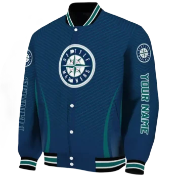 customized seattle mariners chevron arrow navy blue varsity jacket best selling