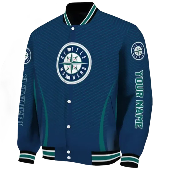 customized seattle mariners chevron arrow navy blue varsity jacket best selling