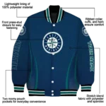 customized seattle mariners chevron arrow navy blue varsity jacket best selling