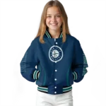 customized seattle mariners chevron arrow navy blue varsity jacket best selling