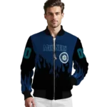 customized seattle mariners flame border navy blue black bomber jacket best selling
