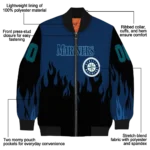 customized seattle mariners flame border navy blue black bomber jacket best selling