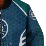 customized seattle mariners hexagon grid navy blue bomber jacket best selling
