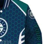 customized seattle mariners hexagon grid navy blue varsity jacket best selling