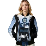 customized seattle mariners mesh effect navy blue black bomber jacket best selling