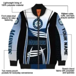 customized seattle mariners mesh effect navy blue black bomber jacket best selling