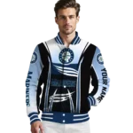 customized seattle mariners mesh effect navy blue black varsity jacket best selling