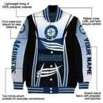 customized seattle mariners mesh effect navy blue black varsity jacket best selling