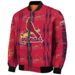 customized st louis cardinals bolt stripe red bomber jacket best selling