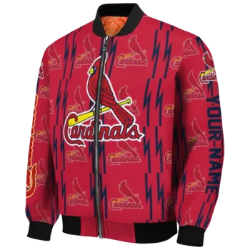 customized st louis cardinals bolt stripe red bomber jacket best selling