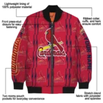 customized st louis cardinals bolt stripe red bomber jacket best selling
